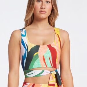 CALIA by Carrie Underwood Multicolor Bikini Top